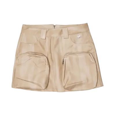 HTH faux leather mini skirt "BEIGE"