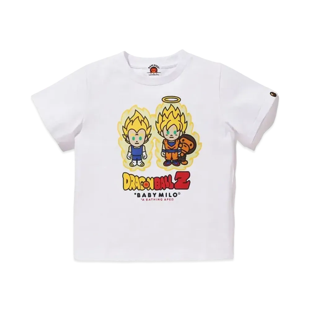 A BATHING APE x DRAGON BALL Z Super Saiyan Vegeta & Son Goku Baby Milo Tee "White"