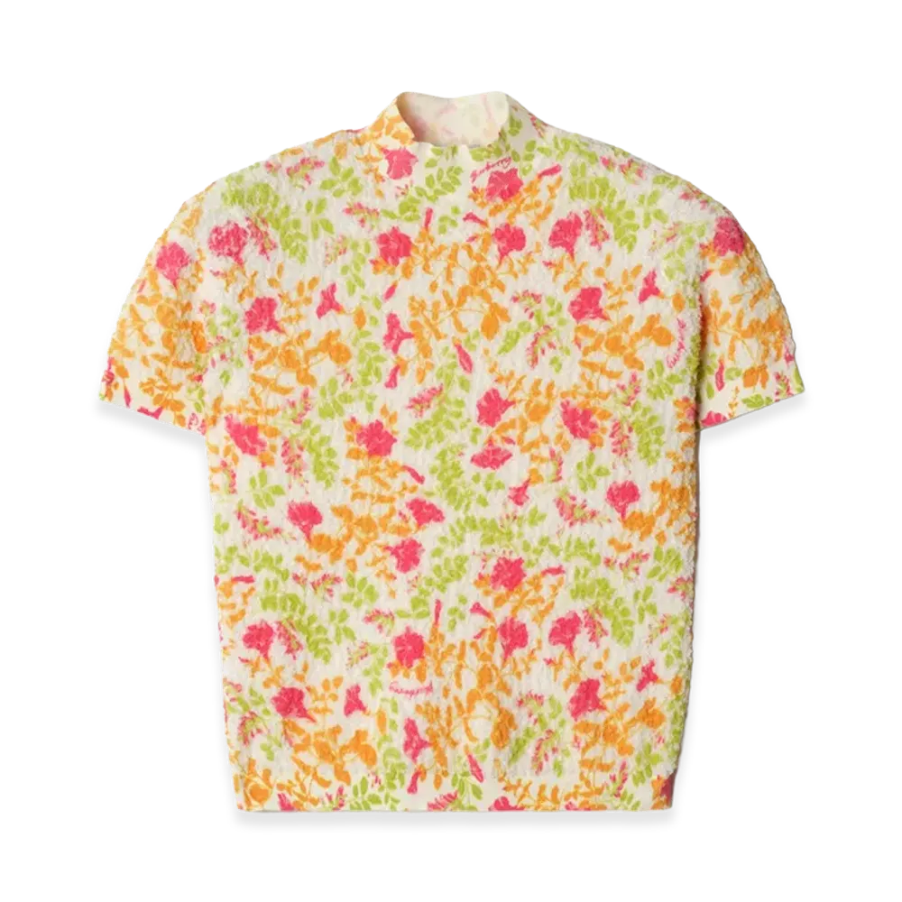 Burberry Women's Floral Cotton Blend Top "Fuchsia Pink"