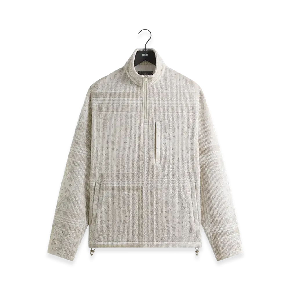 Kith Striped Interlock Claremont Quarter Zip "Canvas"