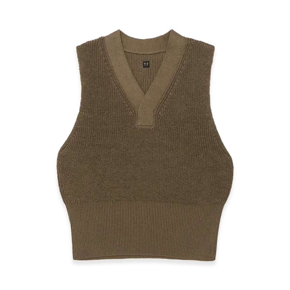 T.T Taiga Takahashi LOT.532 V Neck Vest "Olive"