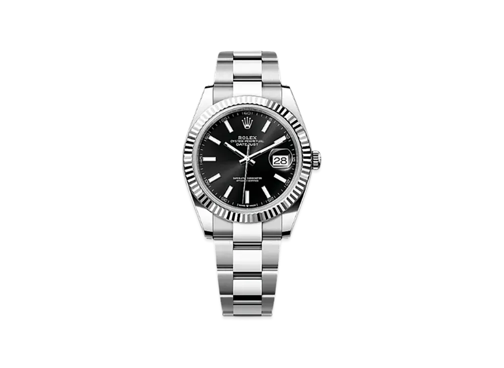 ロレックス デイトジャスト 41 オイスタースチール&ホワイトゴールド "ブラック"