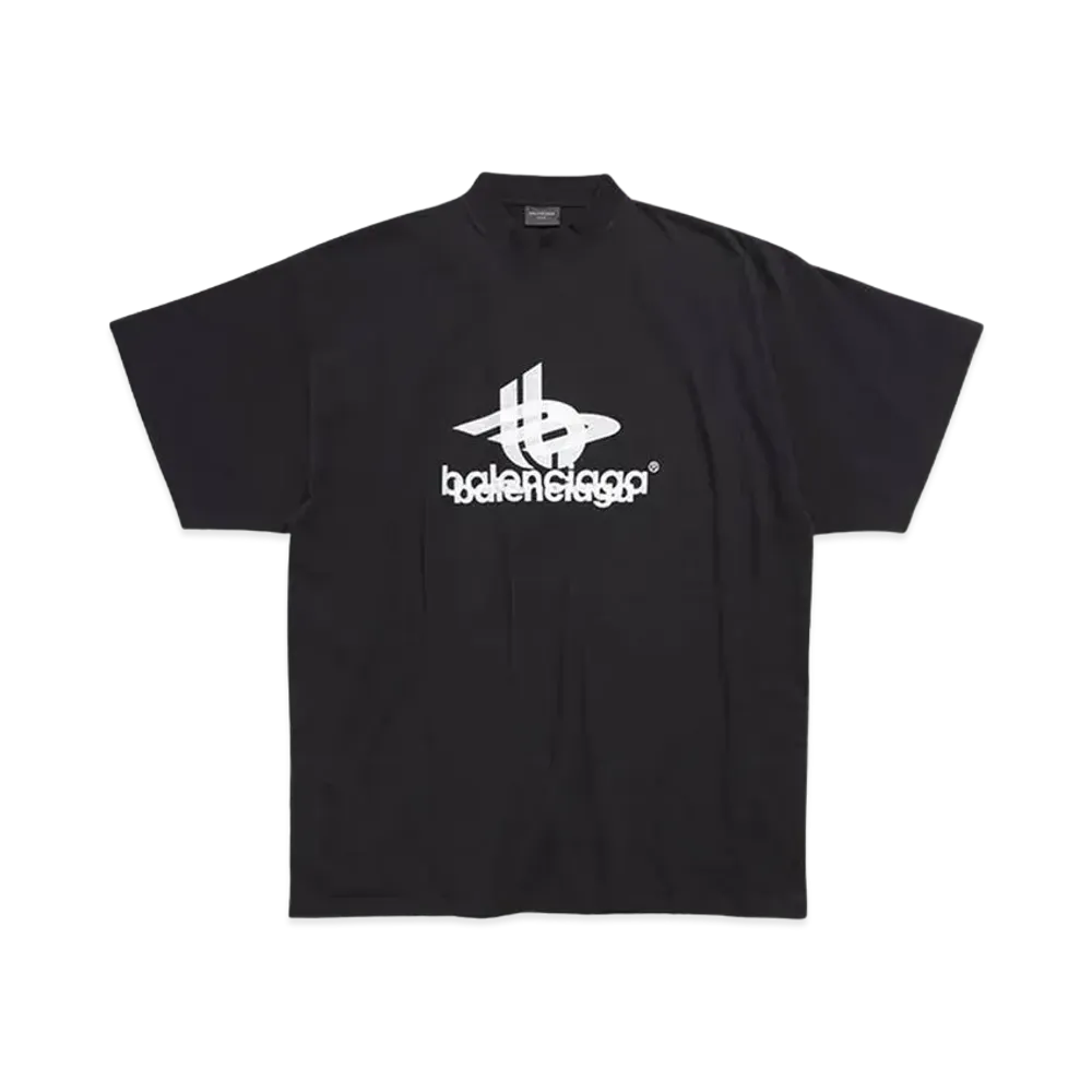 BALENCIAGA MENS Layered Sports T-shirt Oversizes "Black/White"