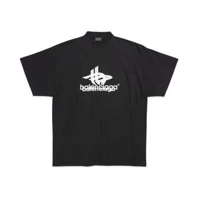 BALENCIAGA MENS Layered Sports T-shirt Oversizes "Black/White"