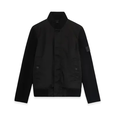 Stone Island 450F2 Ghost Performance Twill Wool-TC Wind Resistant Bomber Jacket with Anti Drop - 24FW "Black"