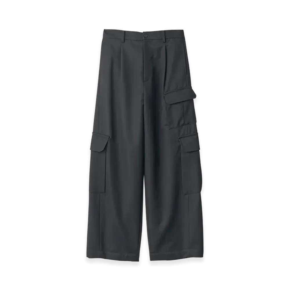 ssstein Wool Kersey Cargo Trousers "Black"