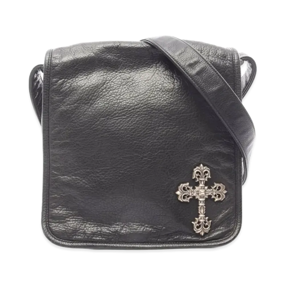 Chrome Hearts Filigree Cross Leather Shoulder Bag "Black"