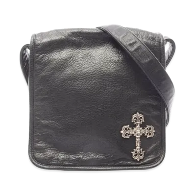 Chrome Hearts Filigree Cross Leather Shoulder Bag "Black"