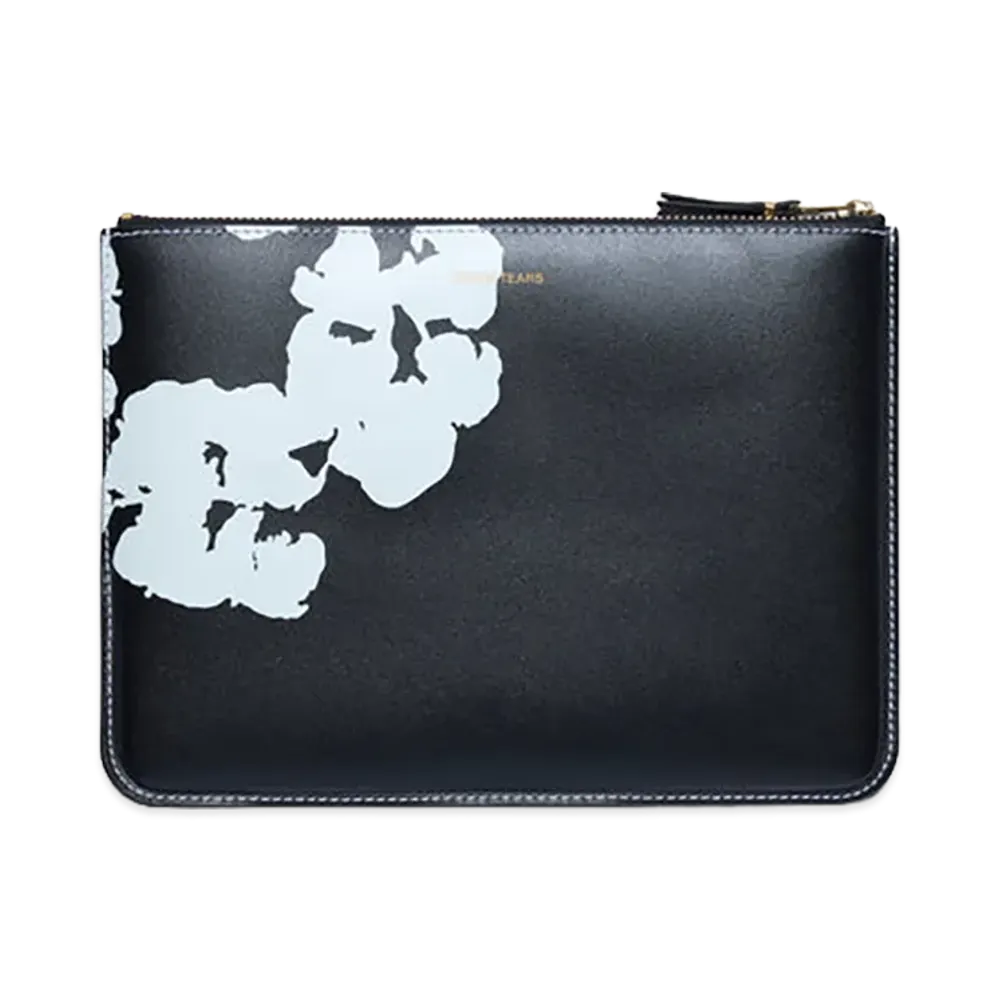 DENIM TEARS Cotton Wreath Zip Pouch "Black"