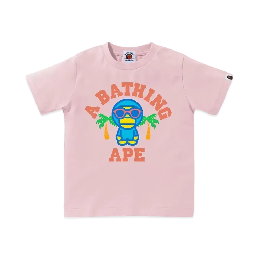 A BATHING APE Colors Milo College Summer Tee "Pink"
