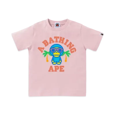 A BATHING APE Colors Milo College Summer Tee "Pink"