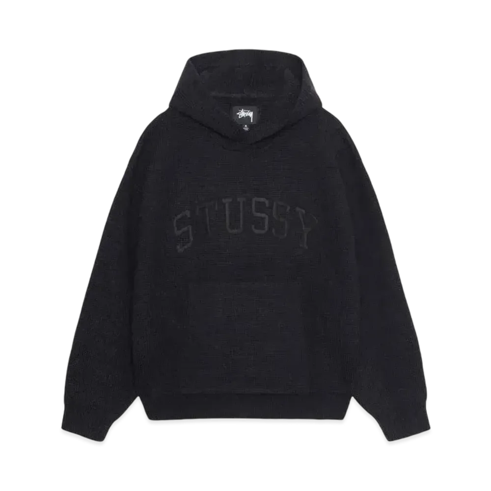 Stussy Felt Patch Knit Hoodie "Black"