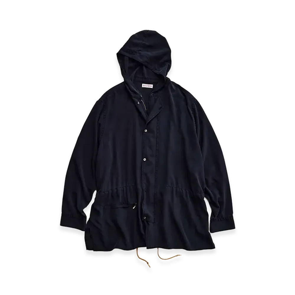NICENESS D.Levene Napped Silk Shell Parka "Midnight"