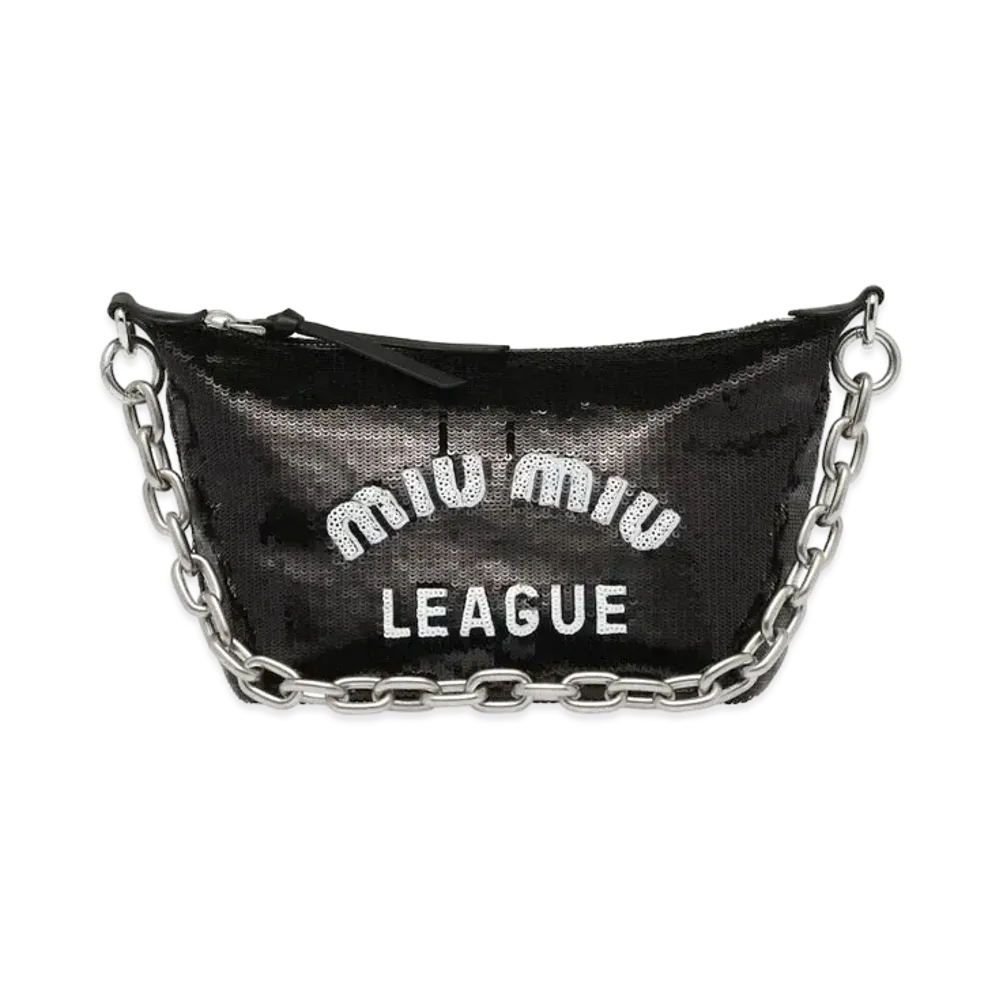 MIU MIU Miu Spirit Sequin Bag "Black"
