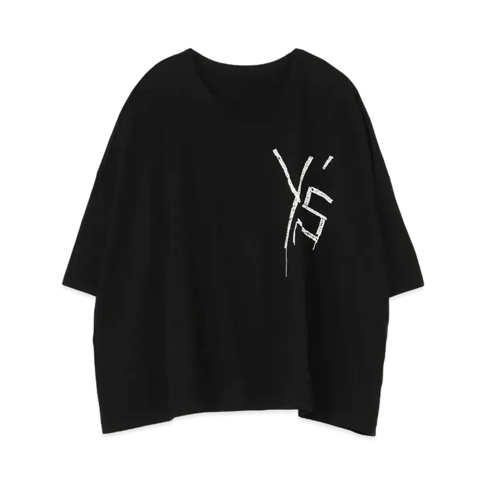 Yohji Yamamoto Y's EMBROIDERY FIRE PRINT BIG/T "Black"