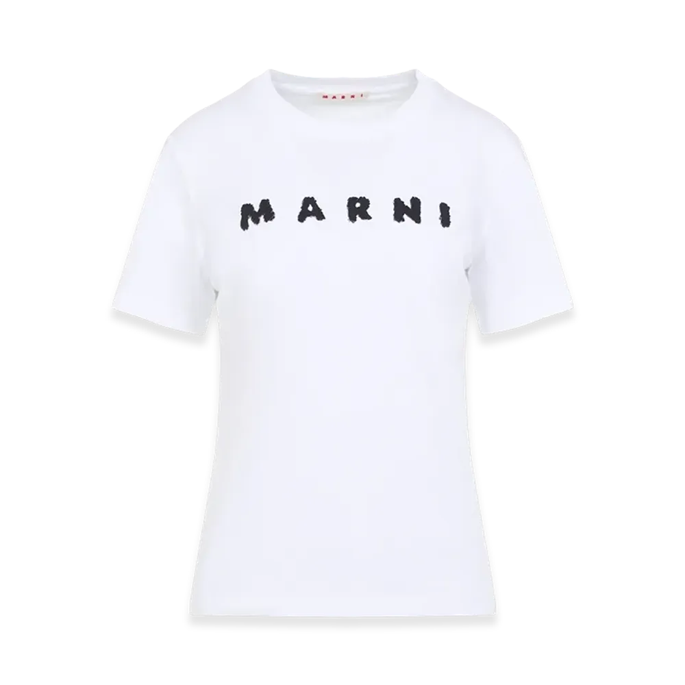 MARNI Women's Scribbled Logo T-Shirt "White"
