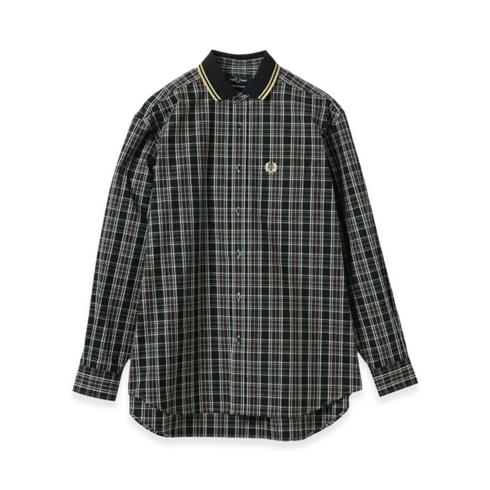 BEAMS x FRED PERRY Exclusive Rib Collar Shirt "Black/Champagne"