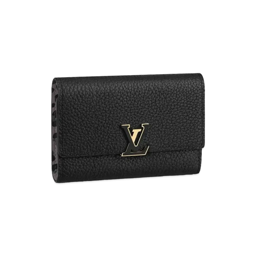 Louis Vuitton Capucines Wallet Compact Taurillon "Noir/Leopard"