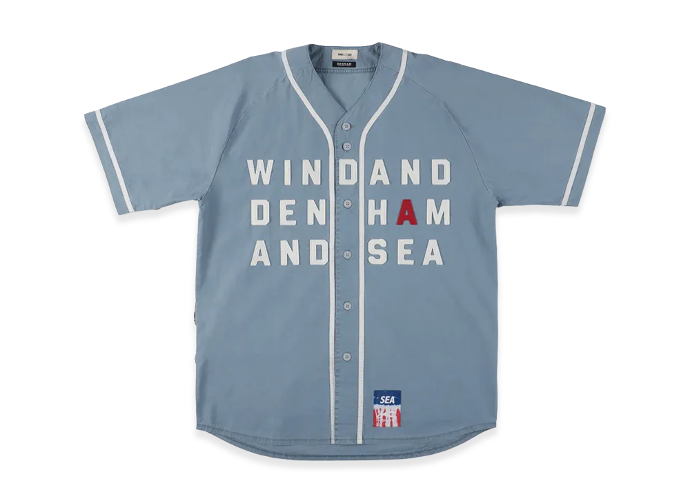 WIND AND SEA x DENHAM Baseball Shirt "Blue"