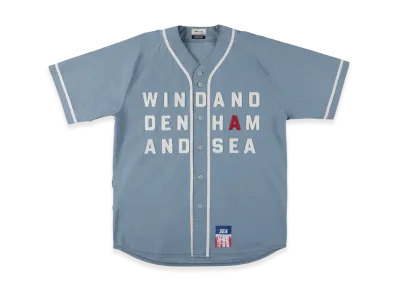 WIND AND SEA x DENHAM Baseball Shirt "Blue"