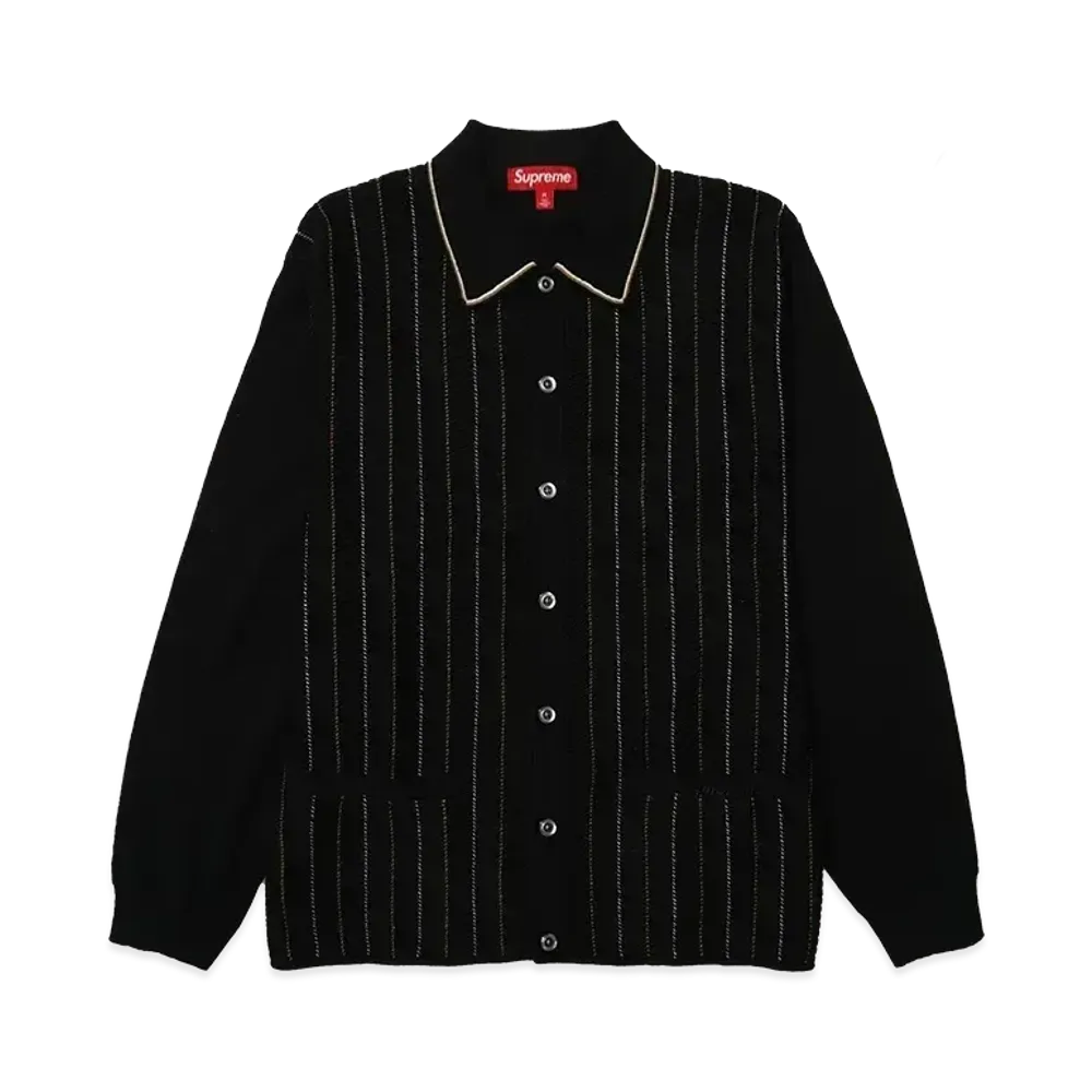 Supreme Herringbone Cardigan "Black"