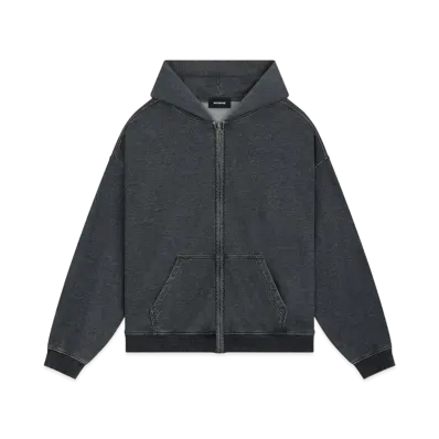WE11DONE Washed Zip-up Hoodie "Black"