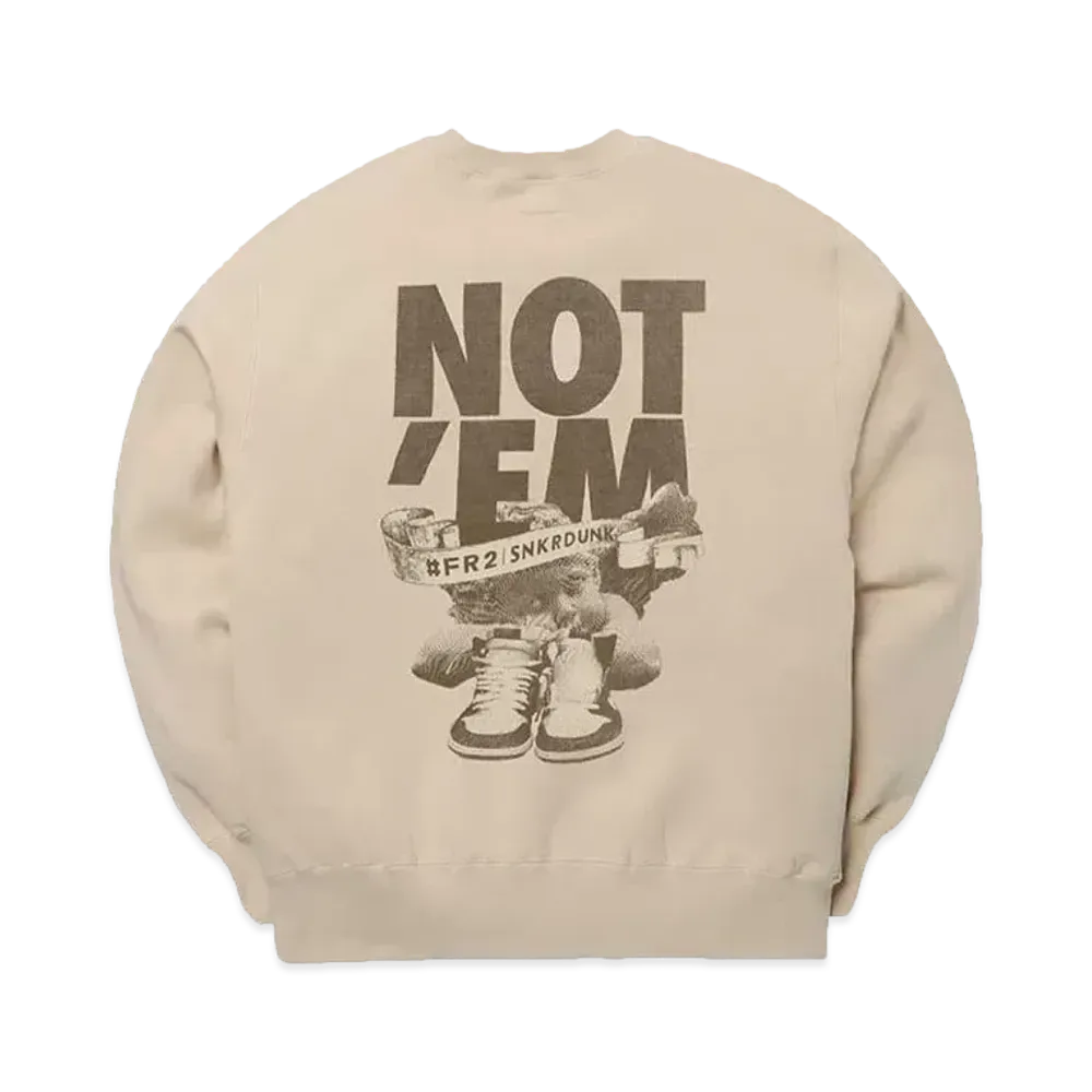 SNKRDUNK collaboration with #FR2 NOT’EM Crew Sweat "Beige"