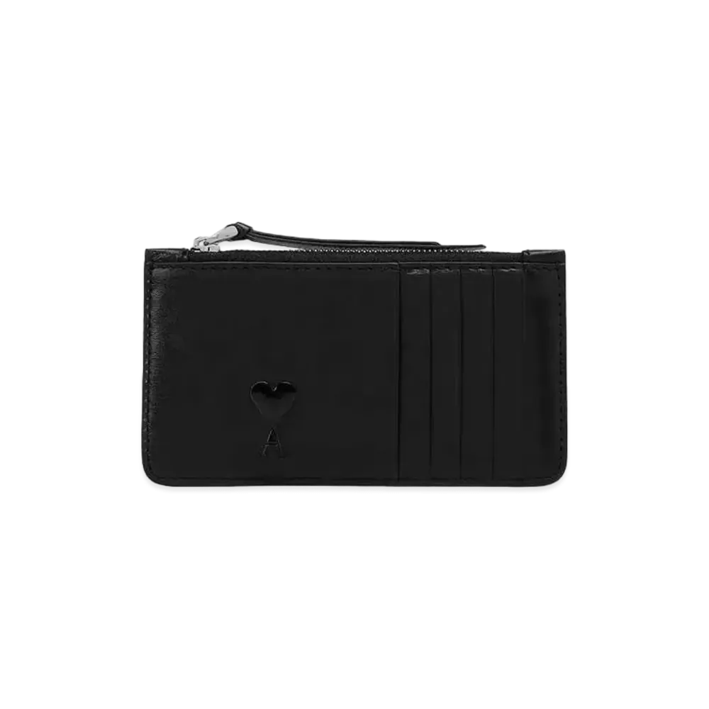 AMI PARIS Ami de Coeur Zip Card Holder "Black"