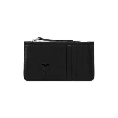 AMI PARIS Ami de Coeur Zip Card Holder "Black"