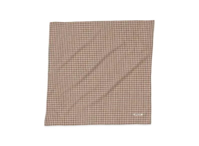 AURALEE Airy Light Cotton Check Scarf "Brown Gingham Check"