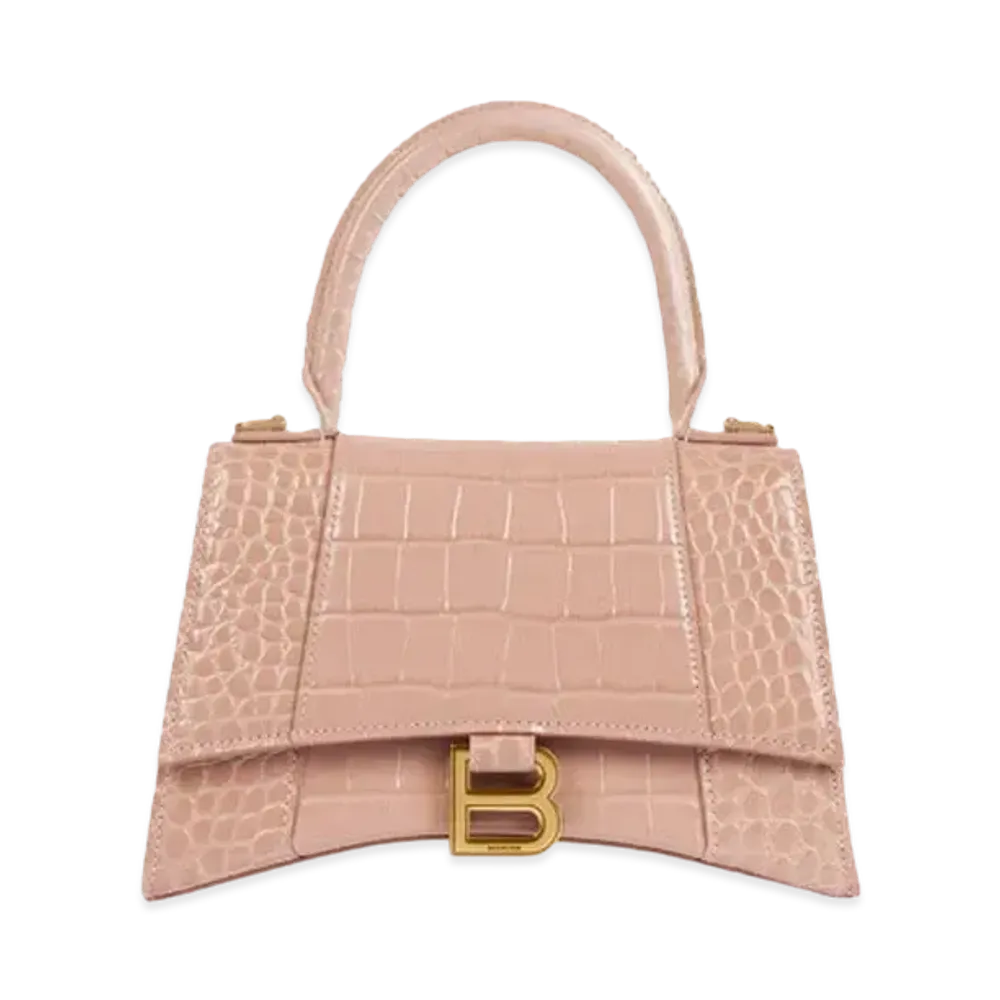 BALENCIAGA Women's Hourglass Small Top Handle Bag "Beige"