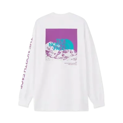 The North Face Long Sleeve Sleeve Graphic Tee "White"