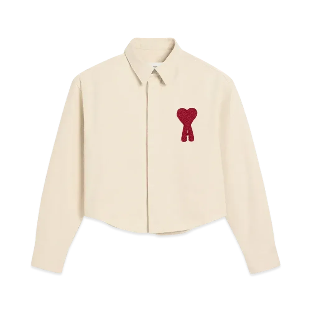 AMI PARIS Amidoucourt Cropped Shirt "BlancCreme"