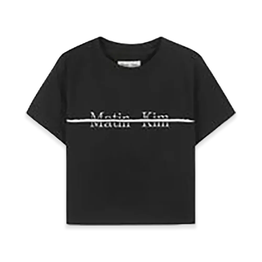Matin Kim Logo Cutted Crop Top "Black"