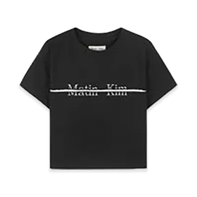 Matin Kim Logo Cutted Crop Top "Black"