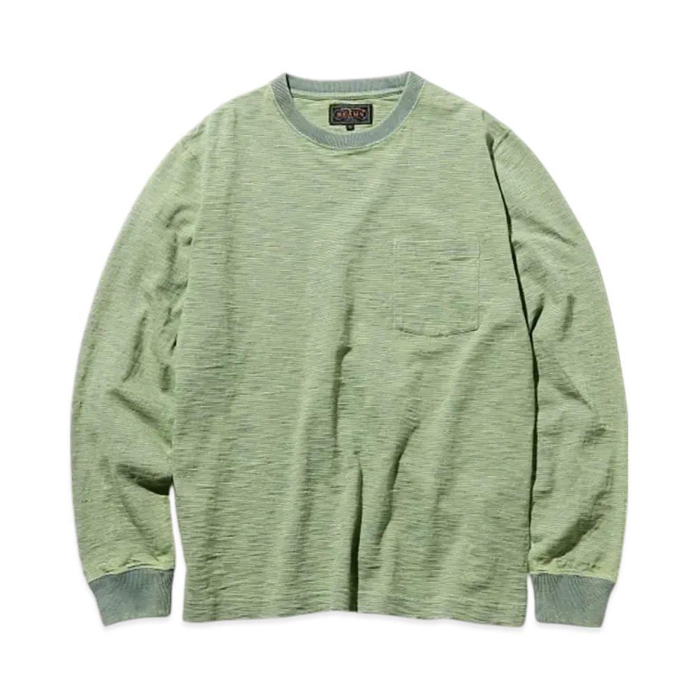 BEAMS Pocket Tee Indigo Slub Yarn "Vintage Finish"