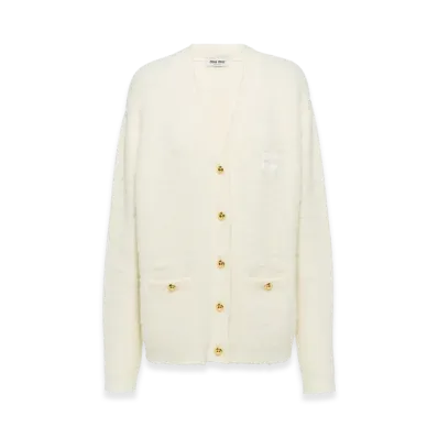 MIU MIU Women's Boucle Cardigan "White"