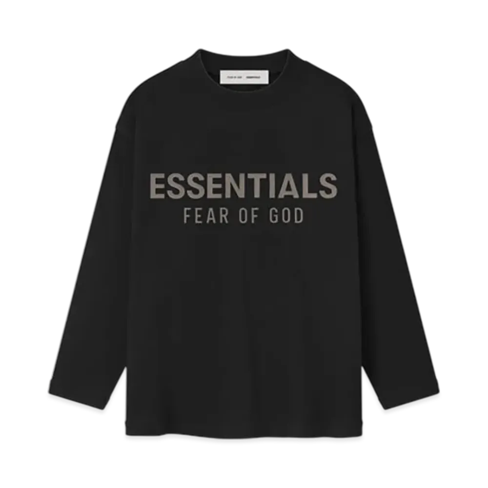 FEAR OF GOD ESSENTIALS Kids Classic Long Sleeve Tee "Jet Black"