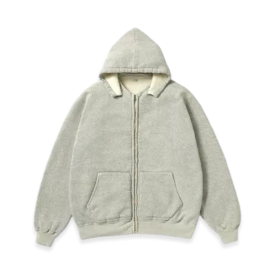 A.PRESSE Vintage Attached Hood Zip Parka "Gray"