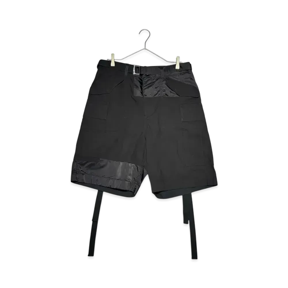 sacai 21SS Cotton Nylon Oxford Short "Black"