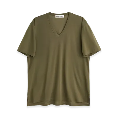 OUR LEGACY Gorge V-Neck "Faded Pine Pulse Rib"