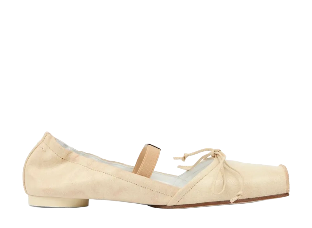 MM6 Maison Margiela Women's Square Toe Ballet Flats "Beige"