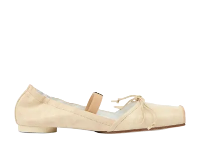 MM6 Maison Margiela Women's Square Toe Ballet Flats "Beige"