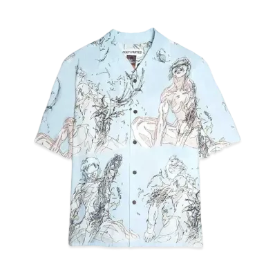 WACKO MARIA Ghost In The Shell / Kokakukidotai / Hawaiian Shirt #4 "Light Blue"