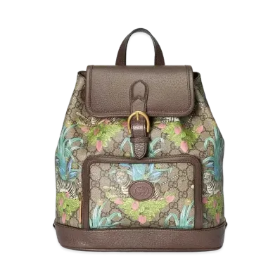 GUCCI Tiger GG Backpack "Beige"