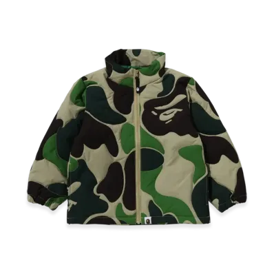 A BATHING APE Kids ABC Camo Stitching Down Jacket "Green"