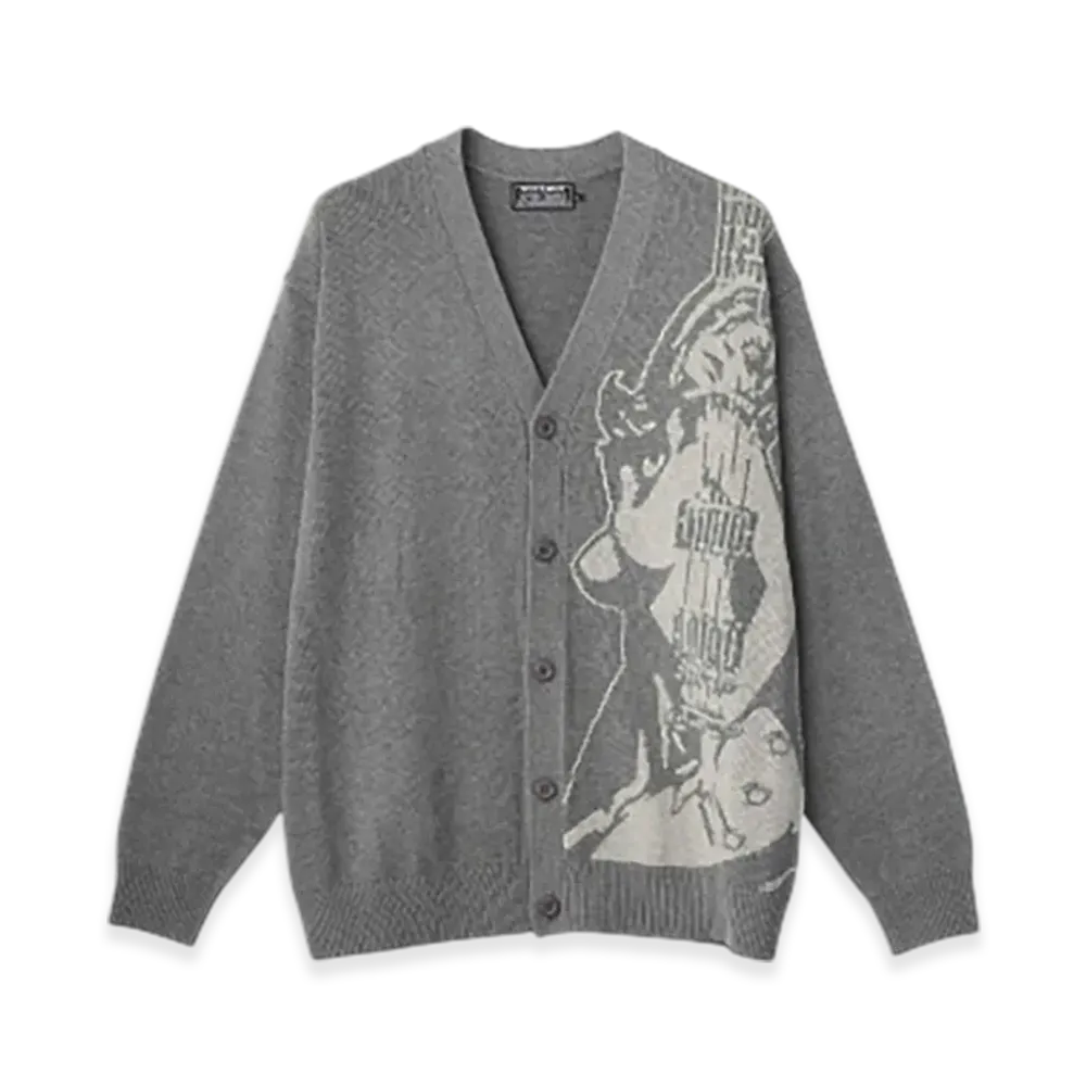 HYSTERIC GLAMOUR Guitar Girl Knit Cardigan "Top Gray"