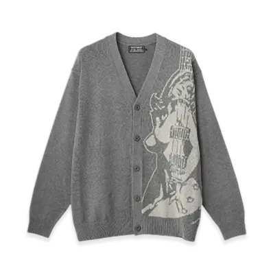 HYSTERIC GLAMOUR Guitar Girl Knit Cardigan "Top Gray"