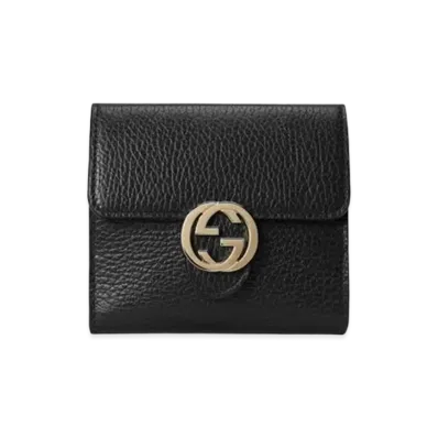 GUCCI Interlocking GG Compact Wallet ”Black”