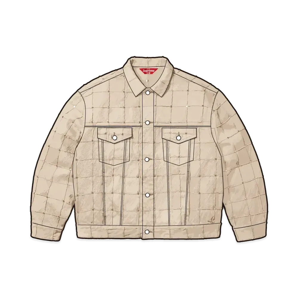 Supreme Studded Seam Denim Trucker Jacket "Natural"